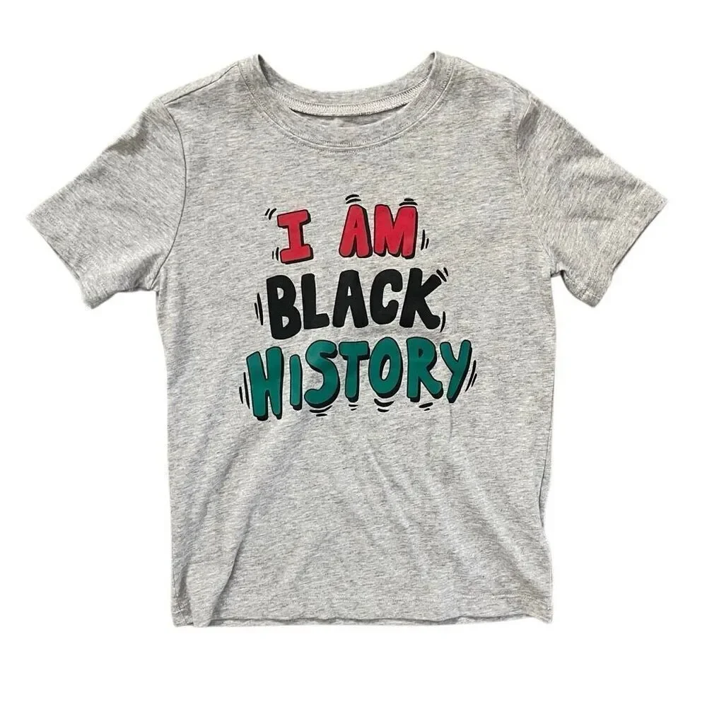 Carter’s 5T I Am Black History Toddler Graphic T-Shirt Gray Cotton Blend